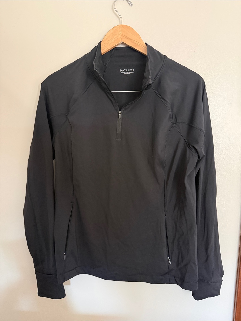 Athleta Women’s Black Quarter-Zip Performance Pullover Jacket